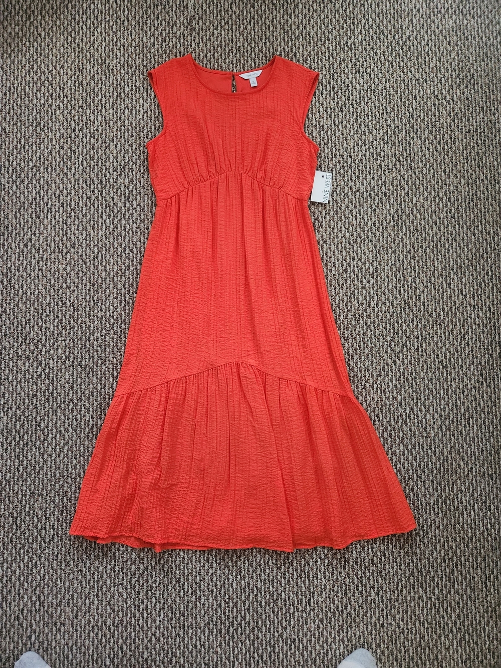 Nine West Boho Sleeveless Orange Maxi Dress
